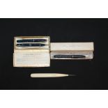 Conway Stewart fountain pen and propelling pencil writing set, in original box,