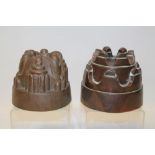 Two Victorian copper jelly moulds with tinned interiors, numbered 314,