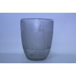 Art Deco Schneider glass vase, acid etched and polished design, signed,