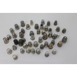 Collection of antique silver and white metal thimbles - including 19th century English and