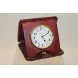 Early 20th century eight day travelling clock with Swiss movement,