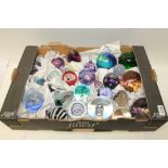 Selection of glass paperweights - including Caithness,