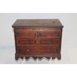 Early 19th century inlaid mahogany miniature chest of drawers with rising lid,