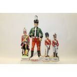 Two porcelain figures - Officer Grenadier Guards and Officer 3rd Guards Regiment,