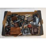 Quantity of film cameras and photographic equipment - comprising an Ensign Commando, a Zeiss Ikonta,