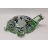 Impressive Murano glass turtle with fish decoration