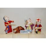 Collection of seven Coalport Alice in Wonderland figures - Queen, Knave of Hearts, Cheshire Cat,