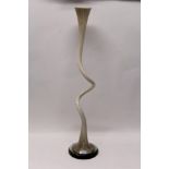 Substantial 1960s art glass vase of spiral form,