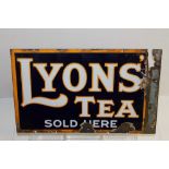 Lyons Tea enamel advertising sign
