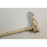 Late 19th century Indian ivory walking cane of sectional form,