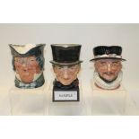 Six Royal Doulton character jugs - John Peel, Old Charley, Parson Brown, Dick Turpin,