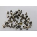 Collection of antique silver and white metal thimbles - to include novelty examples,