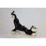 Large Walt Disney black ceramic cat by Zaccagnini circa 1950,