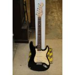 Fender Squier bullet strat six-string electric guitar with black finish