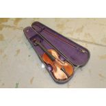 Late 19th / early 20th century German full-size violin - with label printed 'Copie de Antonius