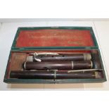 Antique rosewood flute, by Martin Freres à Paris,