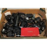 Selection of cameras and lenses including Canon, Pentax,