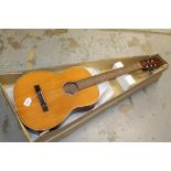 Mid-20th century German acoustic guitar, by Musinia, boxed,