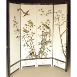 Chinoiserie Lacquered Four Panel Screen