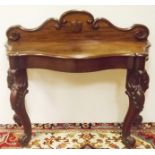 Impressive Vict Mahogany Serpentine Console Table