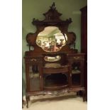 Vict. mahogany cabriole leg chiffonier.