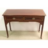 Exceptional quality Edw. inlaid mahogany console table.