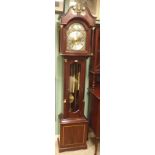 Reproduction inlaid mahogany Grandfather clock by James Stewart, Armagh.