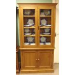 Pine 4 door bookcase/ display cabinet