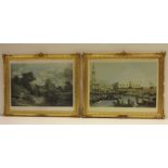 Impressive pair of gilt framed prints