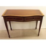 Stunning quality inlaid mahogany serpentine console table