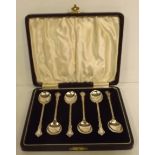 Cased Set of 6 Solid Silver Coffee Spoons 1933