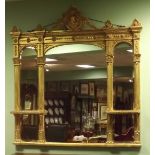 Stunning Regency Gilt Overmantle Mirror 118cm W,