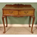 1930's Burr Walnut 2 Drawer Side table