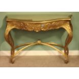 Elegant Gilded Serpentine Console Table