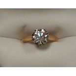 Absolutely Stunning Large Solitaire Diamond Ring Set in Classic 10 Claw 18 ct White Gold Setting,