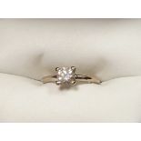 Stunning 18 Carat White Gold Solitaire Ring, .