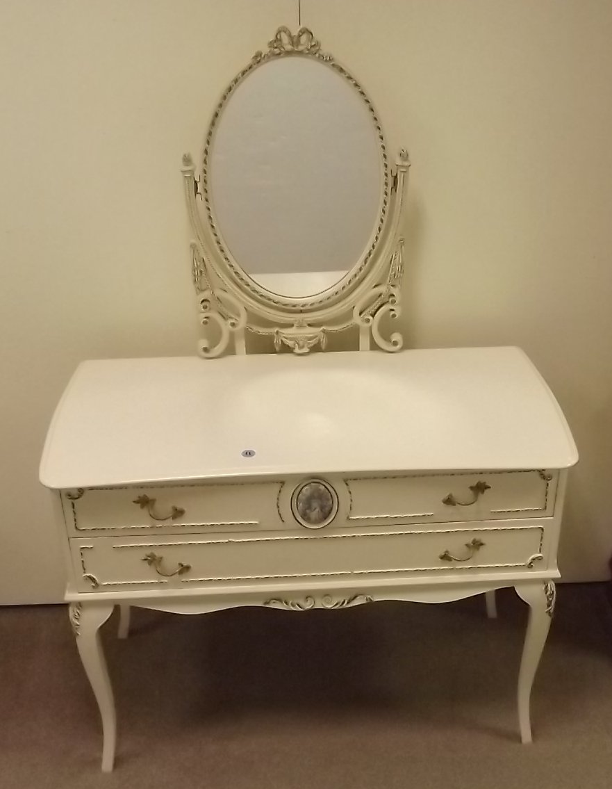 Very Elegant Hand Painted 2 Drawer Dressing Table