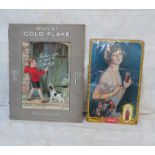 Two vintage card advertising shop signs: Will's Gold Flake and Coca-Cola