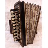 A 19th Century French flutina accordion in a boxwood strung ebonised case with mother-of-pearl