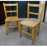 A set of four 1960's children's chairs with solid seats and turned supports