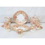 A collection of late 19th Century Copeland teacups, jug, tureen, etc., with Regency design - 8261