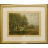 William Eyre Walker: a gilt framed watercolour, depicting a tranquil river landscape - signed with