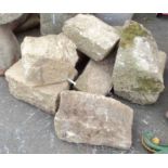 Nine granite quoin stones