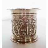 An early 20th Century Anglo-Indian Art Nouveau silver dressing table pot by J. Boseck & Co., with