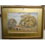 John Henry Leonard (1834-1904): a gilt framed and slipped watercolour depicting a view of Polton