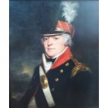 An oil on canvas depicting an early 19th Century cavalry officer entitled Mr. R. Parsons -