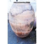 A 36" Turkish terracotta olive jar on stand