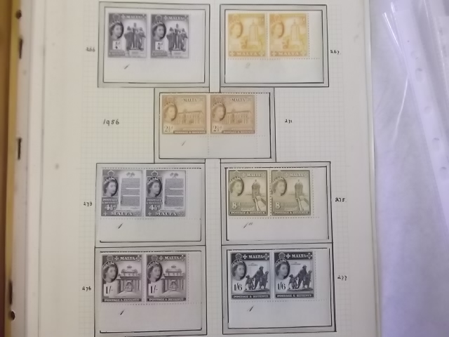 3 Album sheets - malta - QEL 2 Postage stamps 1956/7