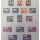 Album Sheet - Antigua postage stamps - used 1932 & 1935