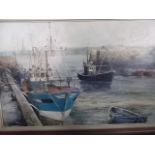 david Biglands, 'Whitby, Lower Harbour', signed & dated 1980, oil on board